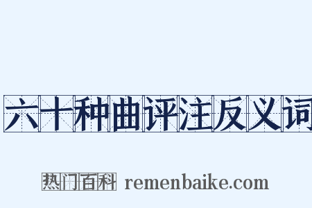 六十种曲评注反义词是什么意思的图片